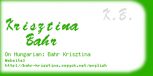 krisztina bahr business card